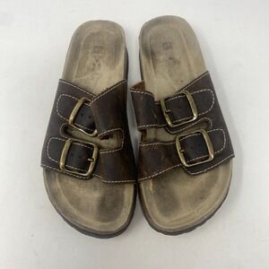 White Mountain Footbeds‎ Brown Leather Sandals Women's Size 6